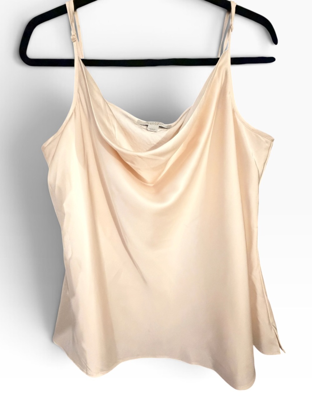 All Saints Cream Cowl-Neck Silk Camisole